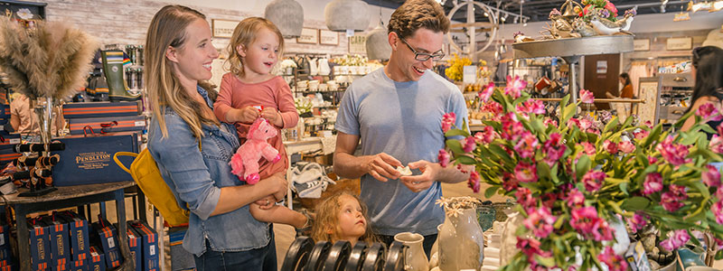 A family shopping at Trendz at the Park